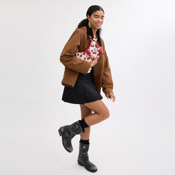 Hamptons Hobo Bag With Cherry Print, Worn once for a photoshoot. - Picture 10 of 12